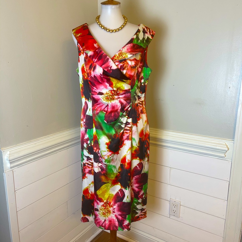 Evan Picone Floral Print Dress 14
